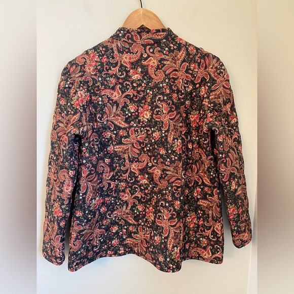 Vintage Quilted Tapestry Structured Jacket With Button Closure Size Small - Picture 4 of 15